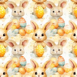 seamless Seamless 3D PBR Texture Featuring Cute Easter Bunny and Soft Pastel Eggs texture 8k free download PBR