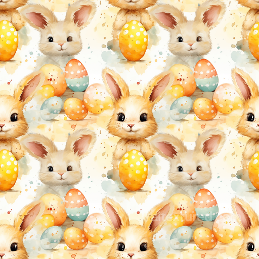 Featuring Cute Easter Bunny and Soft Pastel Eggs seamless All Easter Digital paper PBR texture