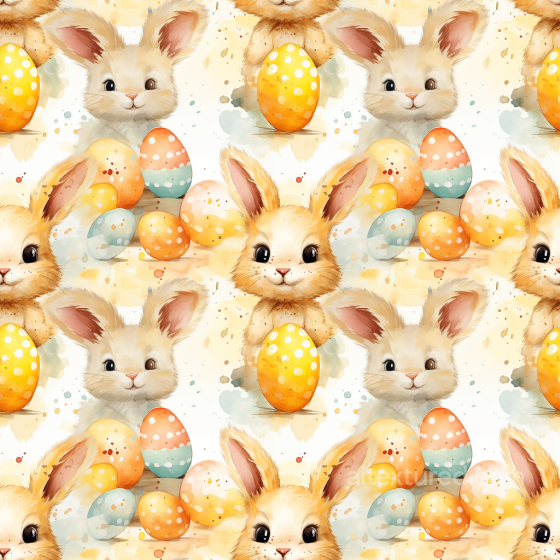 Featuring Cute Easter Bunny and Soft Pastel Eggs All Easter Digital paper texture preview