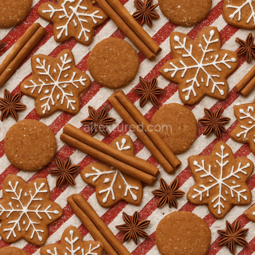 Seamless 3d texture pbr 8k gingerbread icing holiday sweets surface