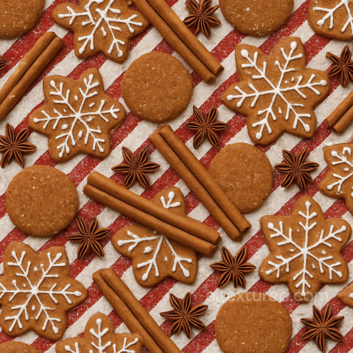Gingerbread Icing Holiday Sweets Surface seamless Merry christmas PBR texture