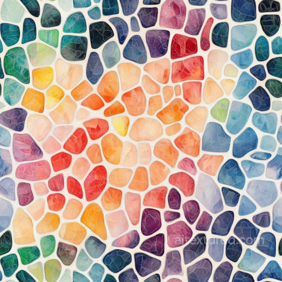 Mosaic PBR Texture of Colorful Irregular Stone Chips with Matte Finish Mosaic texture preview