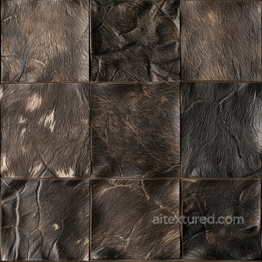 Seamless Rugged Distressed Brown Leather 3D PBR Texture with Natural Grain and Wrinkles seamless Leather PBR texture