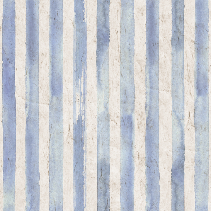 Watercolor Stripes Fabric in Blue and Cream seamless PBR texture preview