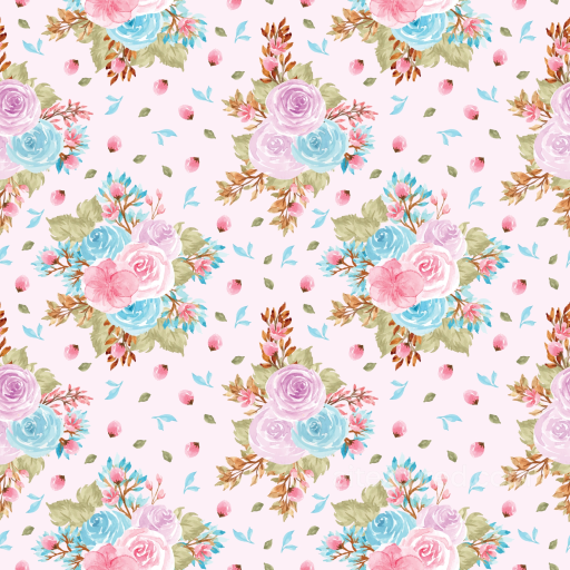 Featuring Soft Watercolor Floral Bouquet Pattern in Pastels seamless Floral PBR texture
