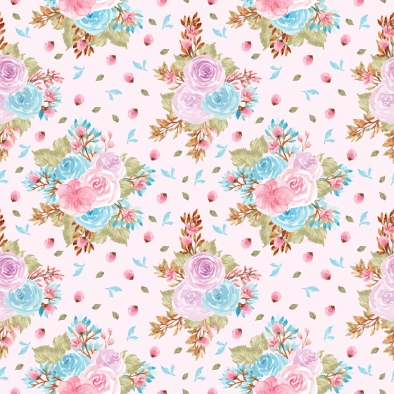 Featuring Soft Watercolor Floral Bouquet Pattern in Pastels Floral texture preview