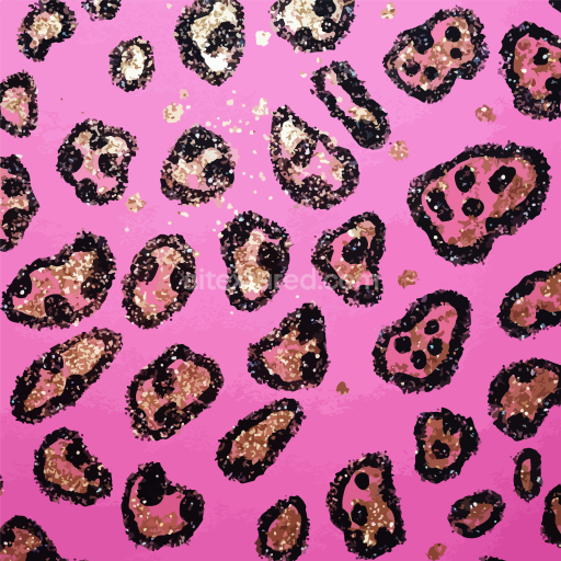 Seamless 3D PBR Leopard Print Fabric Texture with Pink Background and Multicolor Spots