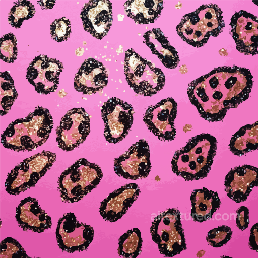 Leopard Print Fabric Texture with Pink Background and Multicolor Spots seamless Leopard Print PBR texture