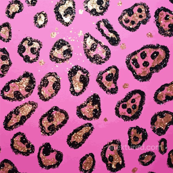 Leopard Print Fabric Texture with Pink Background and Multicolor Spots Leopard Print texture preview