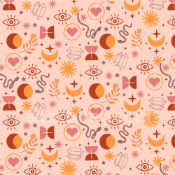 seamless Seamless 3D PBR Texture Featuring Boho Mystical Symbols and Warm Tones texture 8k free download PBR