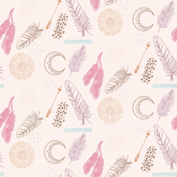 seamless Seamless 3D PBR Texture with Boho Feathers and Tribal Motifs texture 8k free download PBR