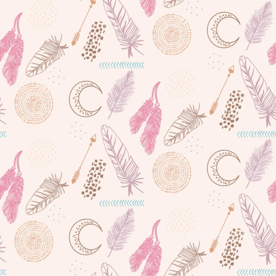 with Boho Feathers and Tribal Motifs Boho Seamless texture preview