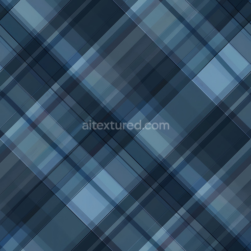 Seamless 3D Metal PBR Texture Featuring Blue Plaid Panel Pattern