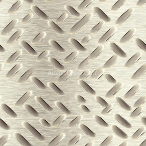 Seamless 3D Brushed Steel Diamond Plate PBR Texture with Subtle Gloss and Linear Grain