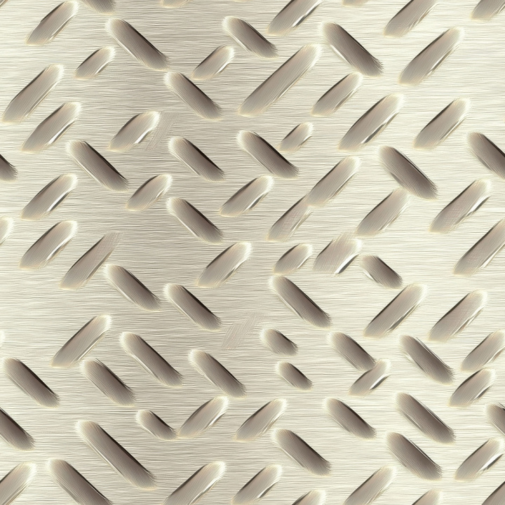 Brushed Steel Diamond Plate with Subtle Gloss and Linear Grain seamless PBR texture preview