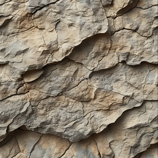 Seamless 3D Weathered Rocky Cliff Wall PBR Texture in Neutral Earth Tones