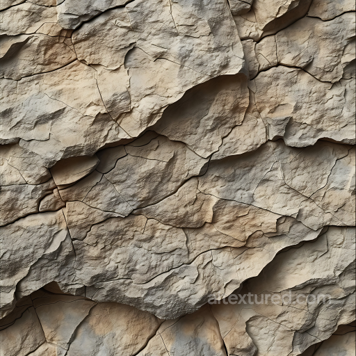 Weathered Rocky Cliff Wall PBR Texture in Neutral Earth Tones seamless Stone PBR texture