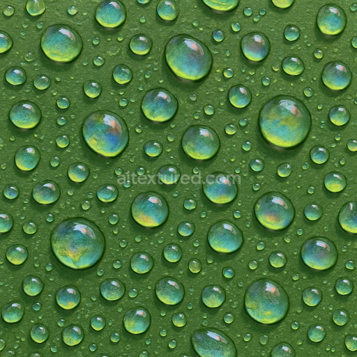 Seamless 3d texture pbr 8k iridescent drops on leaf surface