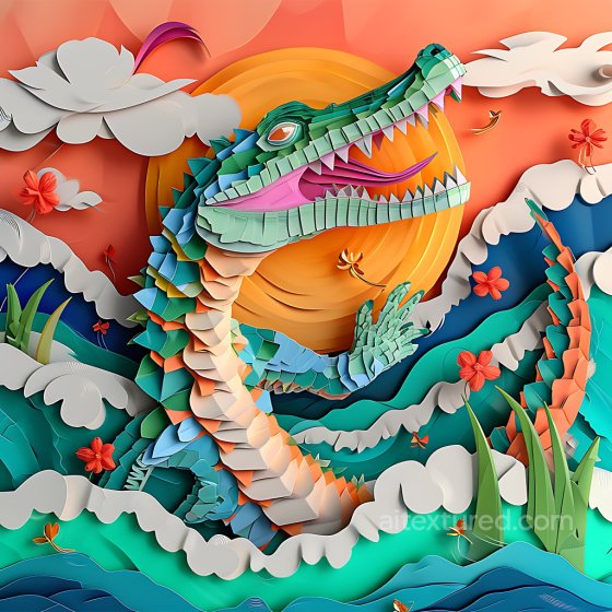 Crocodile Origami Scales Texture in Vibrant Colors Animal texture preview
