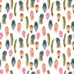 seamless Seamless 3D PBR Texture with Colorful Watercolor Feathers for Boho Designs texture 8k free download PBR