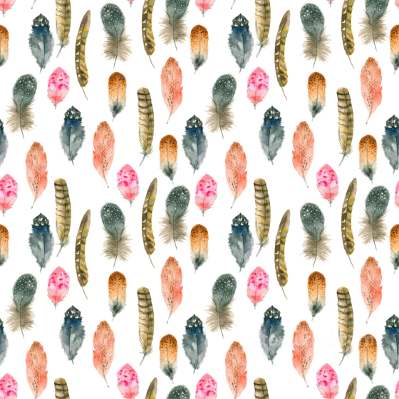with Colorful Watercolor Feathers for Boho Designs Boho Seamless texture preview