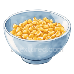 seamless Breakfast Illustration of Sweet Corn Cereal in Blue Bowl texture 8k free download PBR