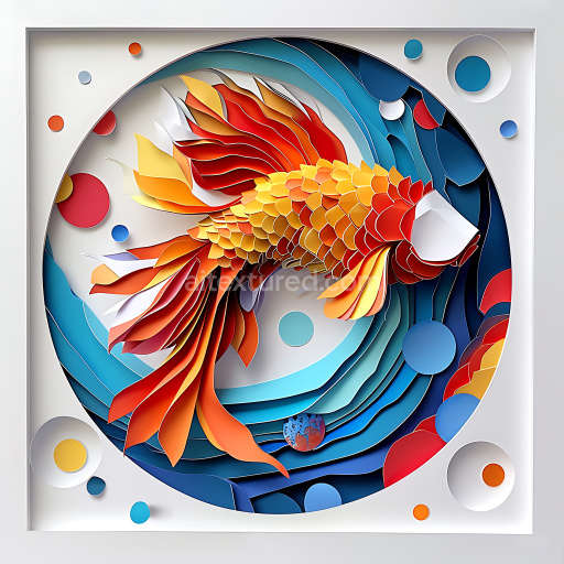 Seamless 3D PBR Texture Featuring Vibrant Koi Fish Scales and Flowing Fins