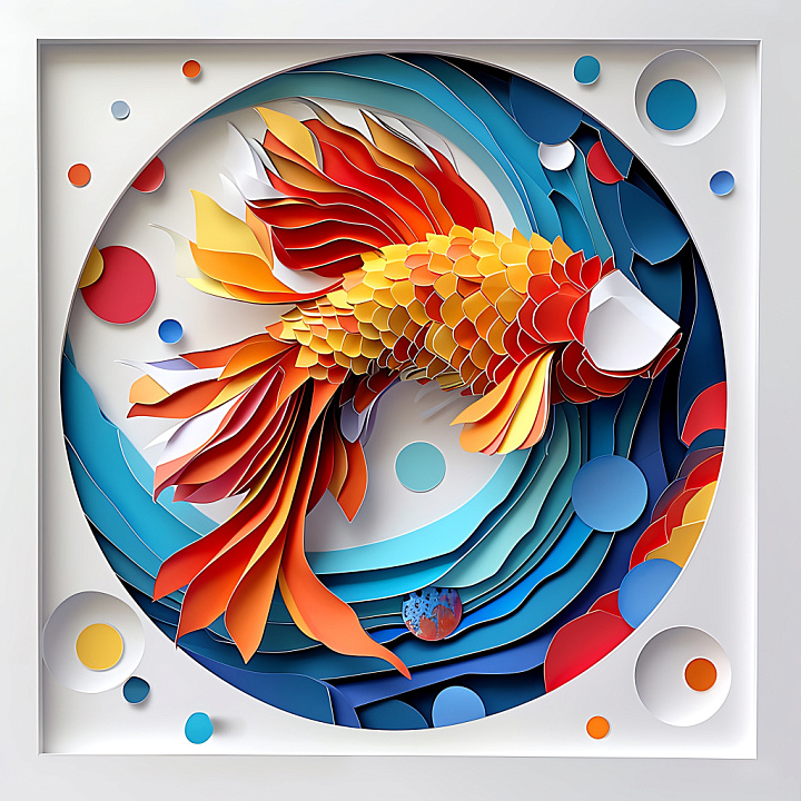 Featuring Vibrant Koi Fish Scales and Flowing Fins seamless PBR texture preview