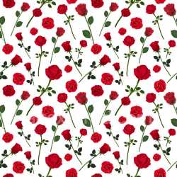Pattern Bundle - Seamless 3D PBR Pattern Texture Featuring Red Rose Blooms and Stems texture preview