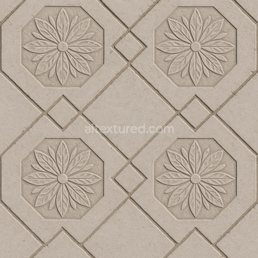 Seamless Stone PBR Texture — Pedestrian Walkway Made Light Gray Without Beige Stone
