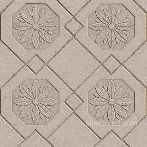 Seamless Stone PBR Texture - Pedestrian Walkway Made Light Gray Without Beige Stone seamless Stone PBR texture