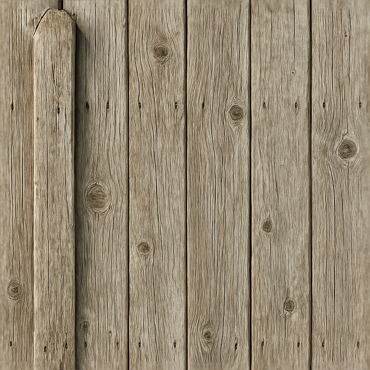 Wooden Fence With Weathered Wood And Fence Post Details seamless PBR texture preview