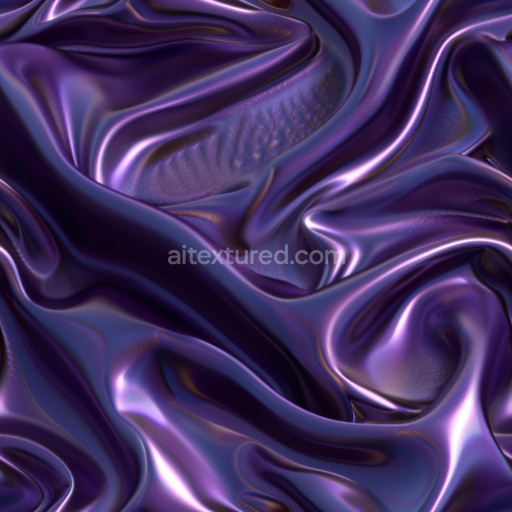 Seamless 3D PBR Texture of Glossy Purple Satin Fabric with Soft Folds