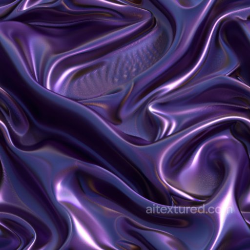 Seamless 3D PBR Texture of Glossy Purple Satin Fabric with Soft Folds texture preview