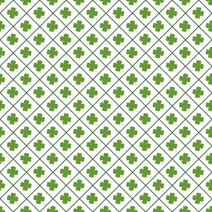 Digital Paper with Green Clover Pattern seamless PBR texture preview