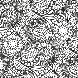 seamless Seamless 3D PBR Texture Featuring Intricate Black and White Floral and Paisley Pattern texture 8k free download PBR