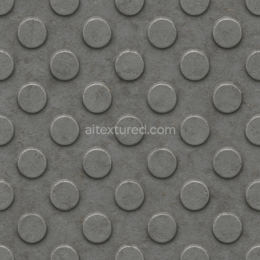 Seamless 3d texture pbr 8k tactile plate embossed circles with industrial gray finish