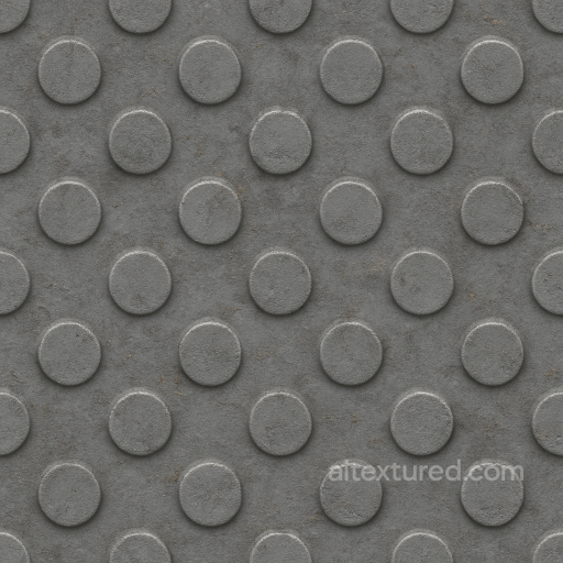 Tactile Plate Embossed Circles With Industrial Gray Finish seamless Tactile Plate PBR texture