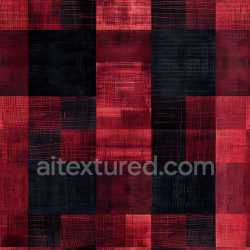 seamless Seamless 3D PBR Texture of Red and Black Distressed Plaid Fabric texture 8k free download PBR