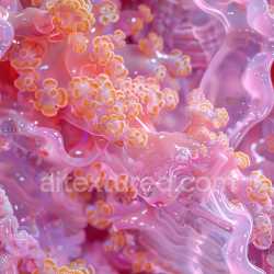 seamless Seamless 3D PBR Texture of Glossy Pink Organic Floral Pattern texture 8k free download PBR