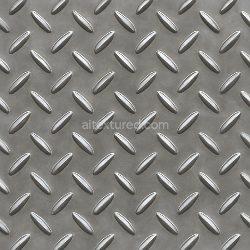 Seamless 3d texture pbr 8k tactile plate raised bumps on reflective surface stainless steel plate