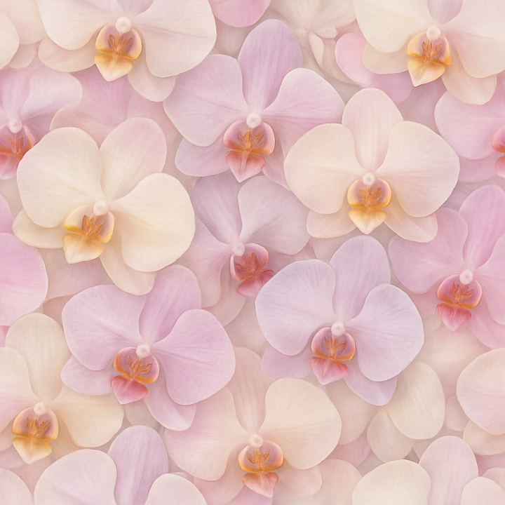 Of Lush Orchid Cluster With Detailed Flower Petal Softness And Transluc… seamless PBR texture preview