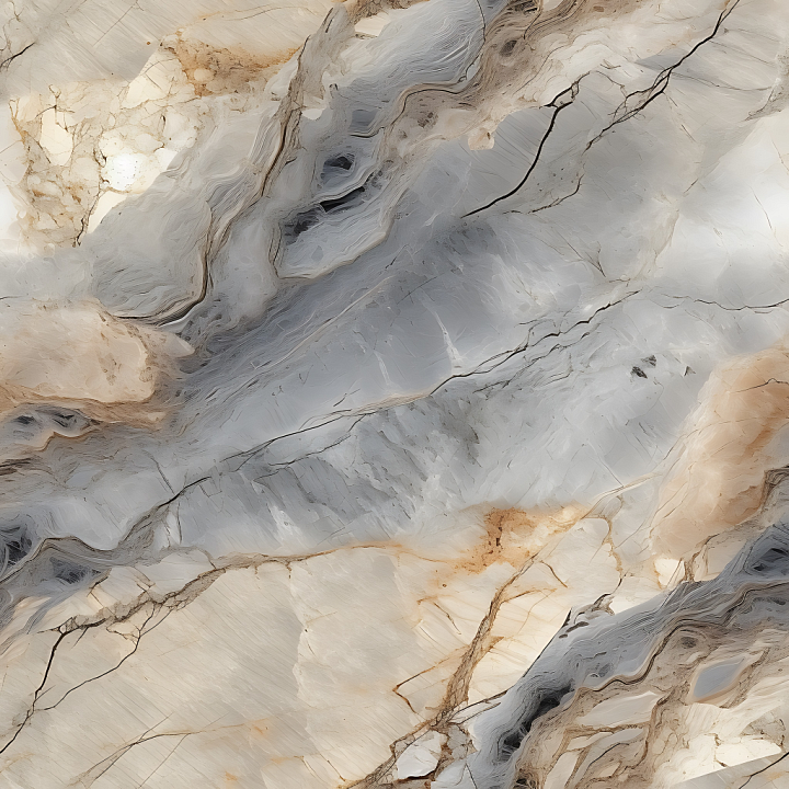 Gray and Beige Marble with Polished Finish and Intricate Veins seamless PBR texture preview