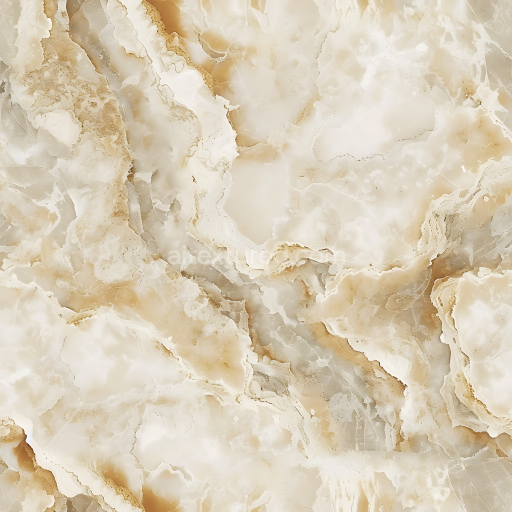 Seamless 3D Guatemala Cream Marble PBR Texture with Polished, Cloudy Veins