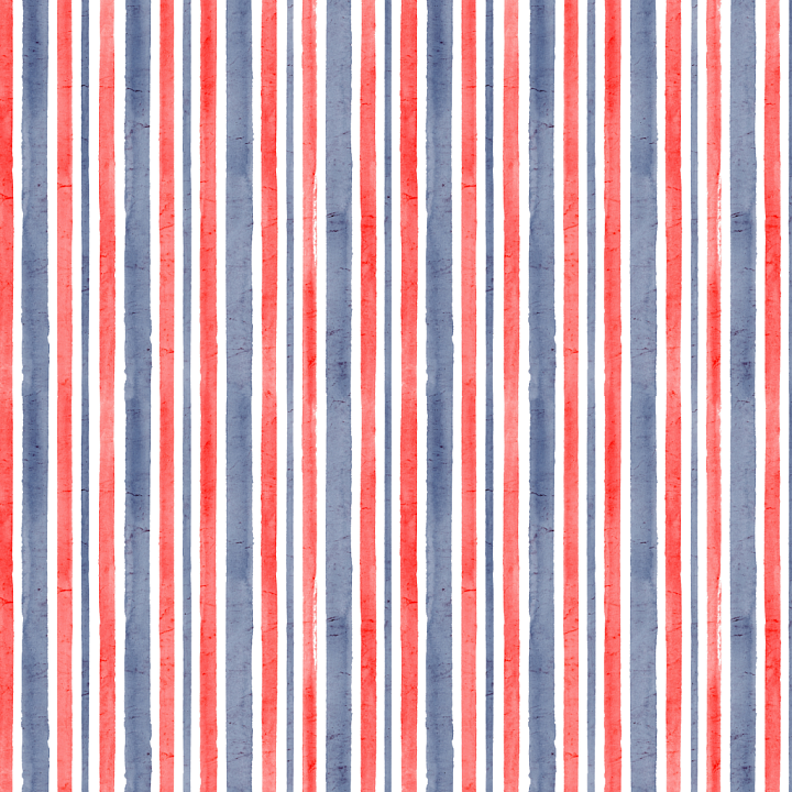 Hand-Painted Watercolor Stripes in Red and Blue Tones seamless PBR texture preview