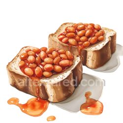 seamless Realistic Baked Beans on Toast Breakfast PNG Illustration texture 8k free download PBR