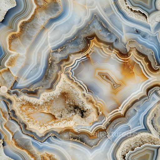 Agate Stone Crystal PBR Texture with Layered Bands and Crystalline Details seamless Stone PBR texture