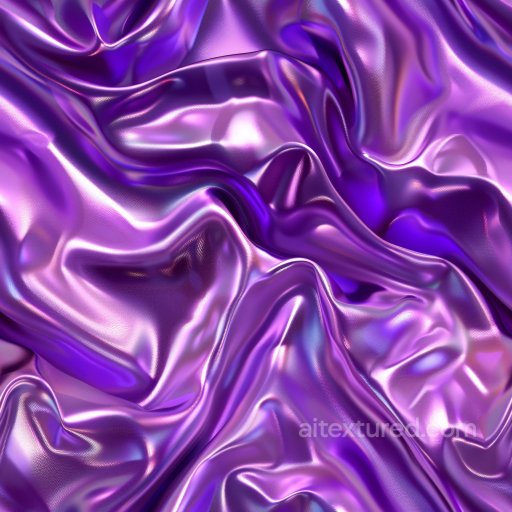 Seamless 3D PBR Glossy Purple Satin Fabric Texture with Wrinkles and Highlights texture preview