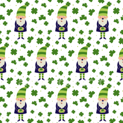 seamless Seamless 3D PBR Texture Featuring St Patrick Cartoon Gnomes and Shamrocks texture 8k free download PBR