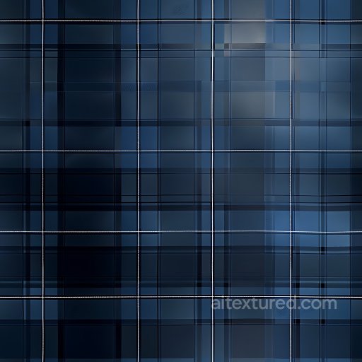 Seamless 3D Metal PBR Texture Featuring Blue Plaid Steel Panels with Grid Pattern texture preview
